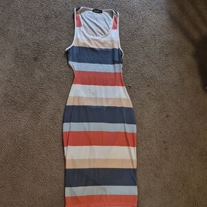 Colorful Striped Midi Dress